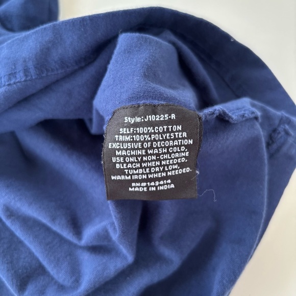 Johnny Was  Women’s Navy Blue CROCHET CREW NECK TEE Short Sleeve Size Medium* - Picture 7 of 9